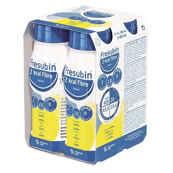 Fresubin 2kcal Fibre Drink Lemon 200mL Easybottle Pack 4