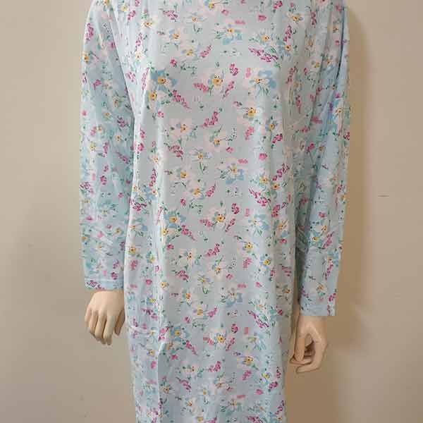 Petal Back Nightie long sleeve Aqua Butterfly Large