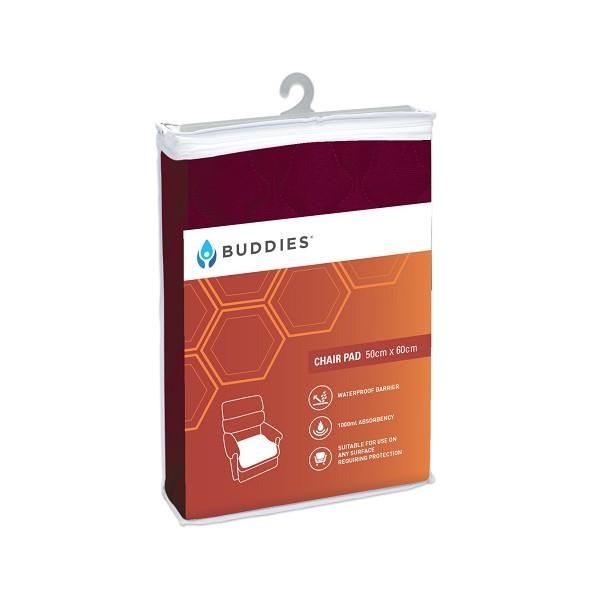 Buddies Chair Pad Burgundy 60X50cm Non-Slip Waterproof 1000ml