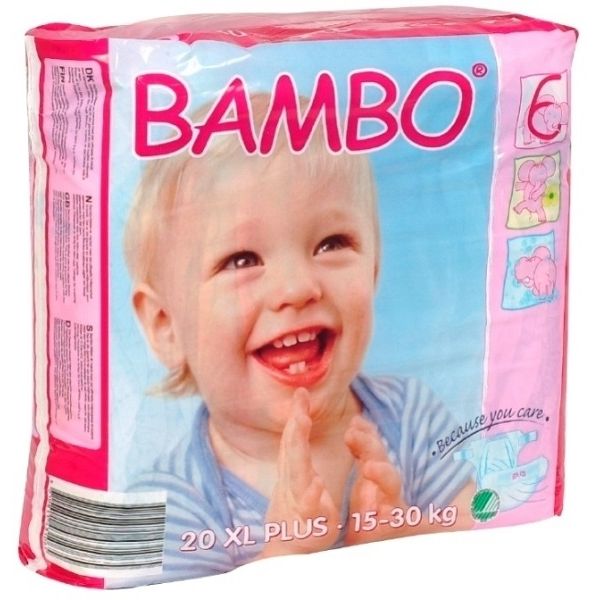 BAMBO NATURE NAPPIES SIZE 6 16KG+ Pk20
