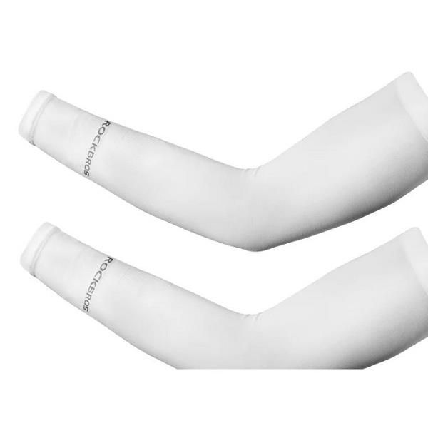 Fabric Running Arm Warmers UV Protect White
