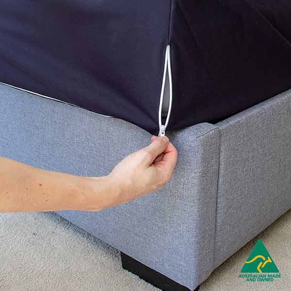 Waterproof Mattress Sleeve  Navy Blue  Queen