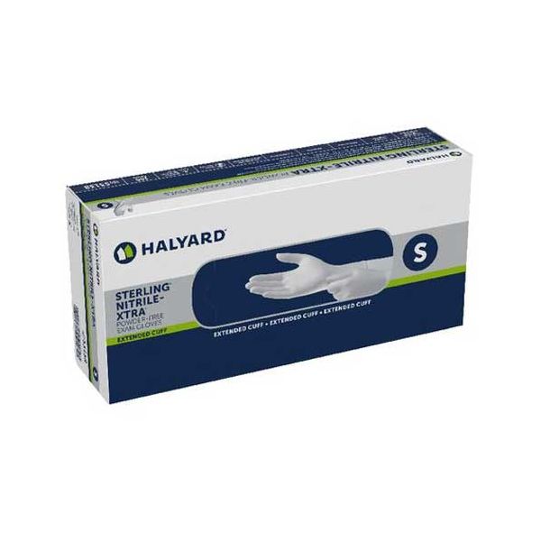 Sterling Nitrile-Extra powder free Exam Gloves External Cuff Small Box 100