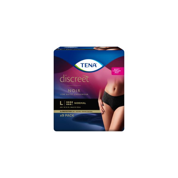 Tena Womens Discreet Pants Large Black Low Waist Carton 3 Packet 9