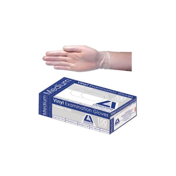Livingstone Gloves Vinyl powder free Medium Pk100