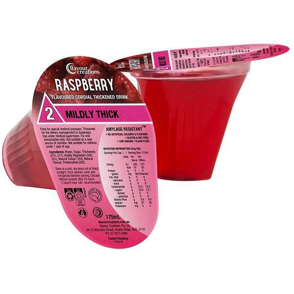 Flavour Creations Raspberry Cordial Drink 175mL Level 2 Mildly Thick