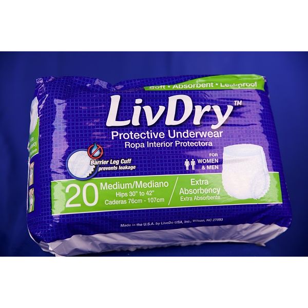 LivDry Extra underwear r Medium 65-90cm Pk20