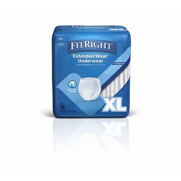 FitRight Extended Wear Underwear X-Large 142-173cm Pk 12