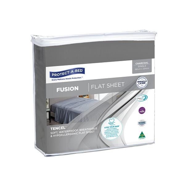 Protect-A-Bed Fusion Flat Sheet Single Charcoal