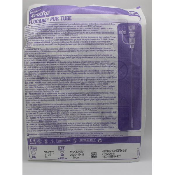 Flocare Polyurethane ENFit Nasogastric Tube Ch10 110cm