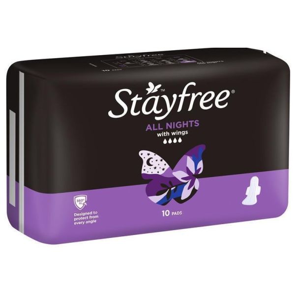 Stayfree Overnight with Wings Carton 6 Packet 10