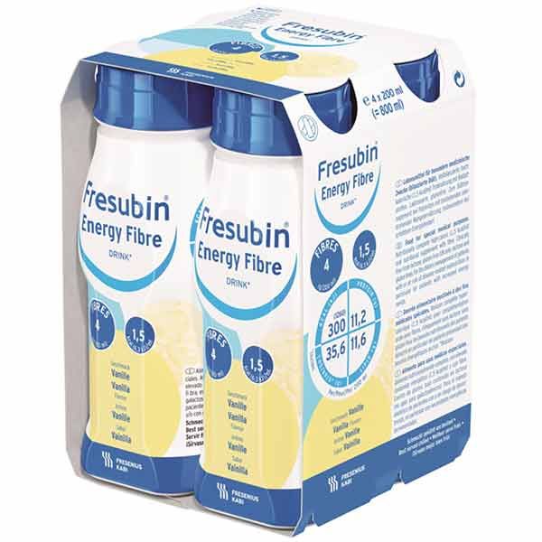 Fresubin Energy Fibre Drink Vanilla 200mL Easybottle Pack 4