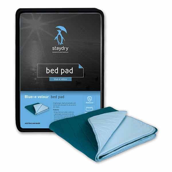 StayDry Blue-E Velour Bed Pad Double with wings Teal