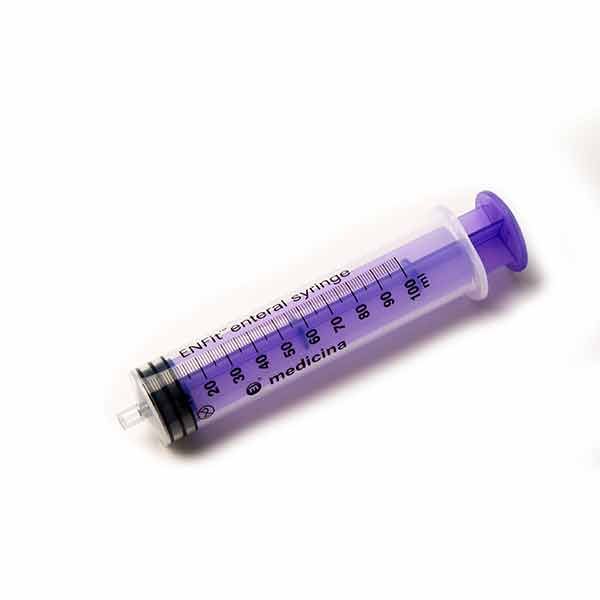 Medicina 100ml Purple single use ENFit enteral syringe