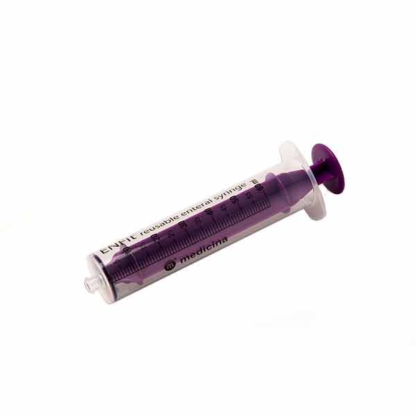 Medicina Enteral ENFit Reusable 60ml Purple Syringe - Image 2