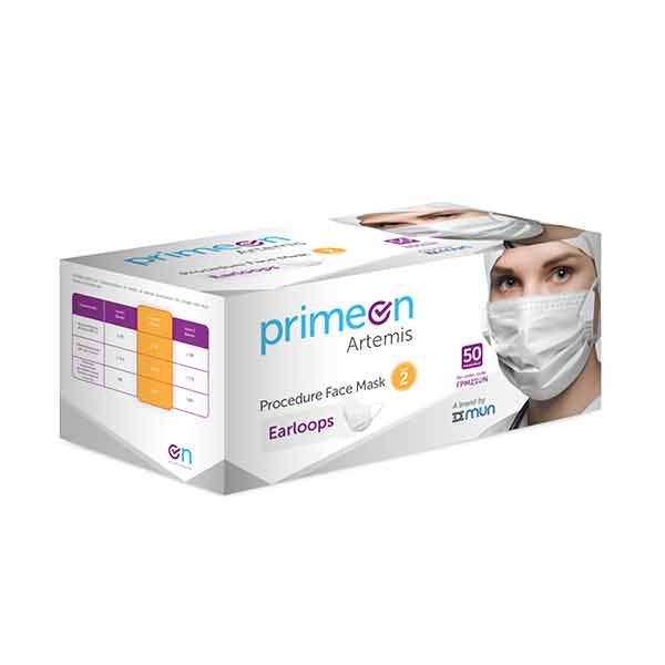 Primeon Artemis Procedure Face Mask Level 2 Ear Loop Box 50