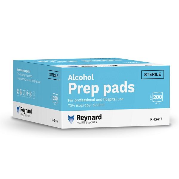 Reynard Alcohol Prep Pads 6x6cm Box of 200