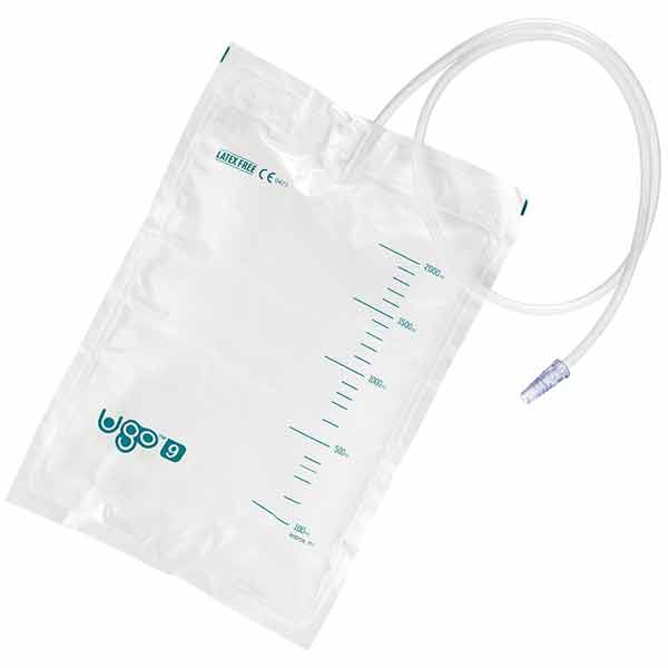 Ugo Drainage Bag 2L  Non Sterile 90cm Tube NoTap Box 10