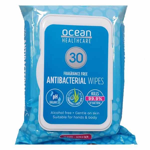 Ocean Antibacterial Travel Wipes Pk30