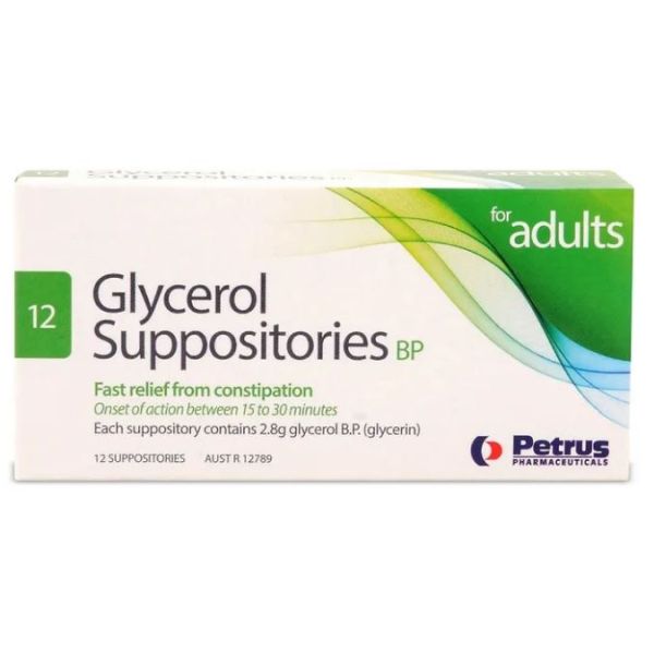 Petrus Glycerol Suppositories Adult 12 Pk
