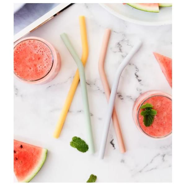 Ever Eco Silicone Straws Bent - Pack of 4