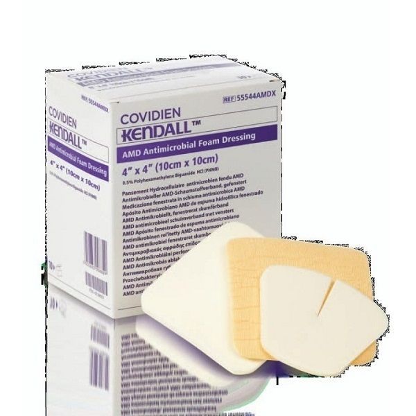 Kendall AMD Antimicrobial Foam Dressing 10X10cm