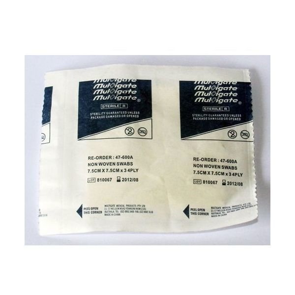 Multigate Non Woven Swab Sterile 7.5x7.5cm Pack 3