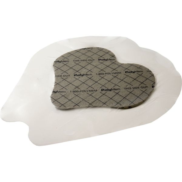 Polymem Shapes Silver Adhesive Sacral 18.4x20cm