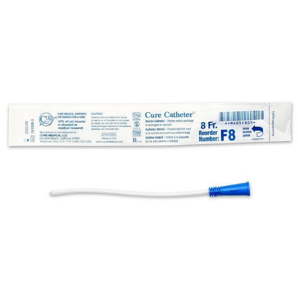 Cure Catheter Uncoated Female FG08 Box 30