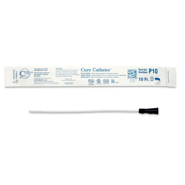 Cure Catheter Uncoated Straight Tip Paediatric FG10 Box 30