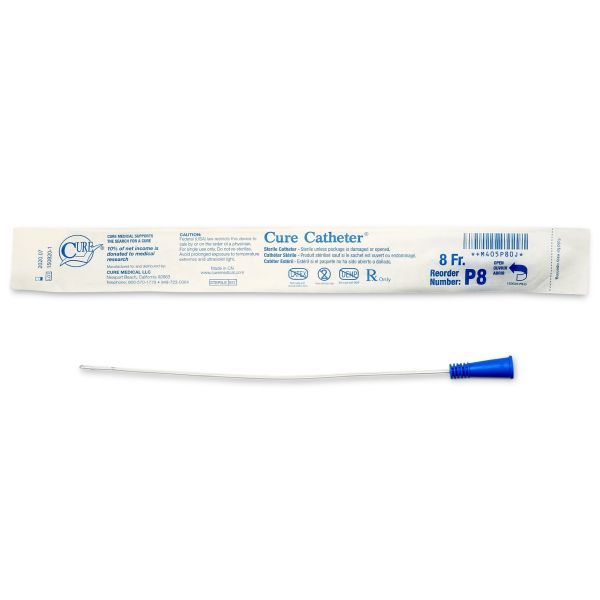 Cure Catheter Uncoated Straight Tip Paediatric FG08 Box 30