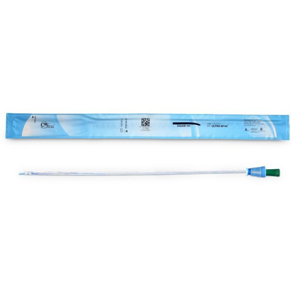 Cure Catheter Ultra Pre Lubricated Coude Tip FG14 Box 30