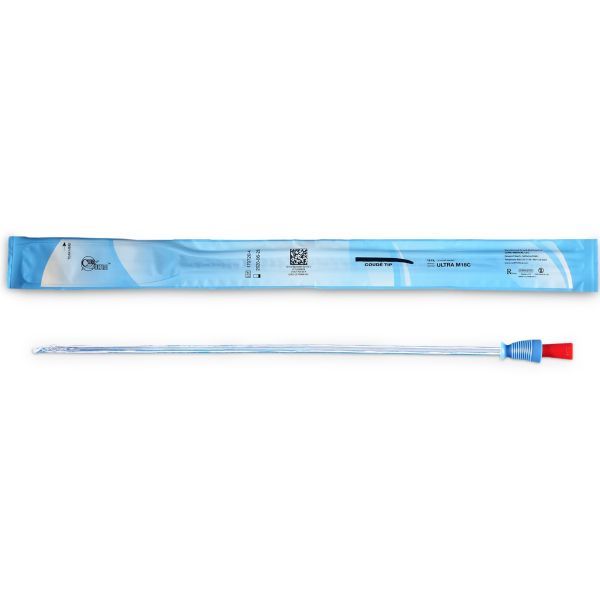 Cure Catheter Ultra Pre Lubricated Coude Tip FG18 Box 30