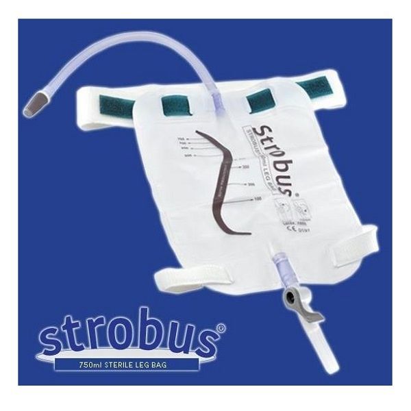 Strobus Sterile Leg Bag 750ml 30cm Inlet Tubing Lever Tap