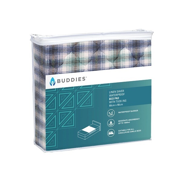 Buddies Linen Saver Bed Pad With Tuckins Waterproof