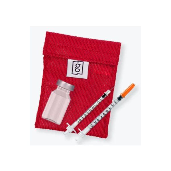 Glucology Insulin Cooling Bag Medium Vial Pouch Red