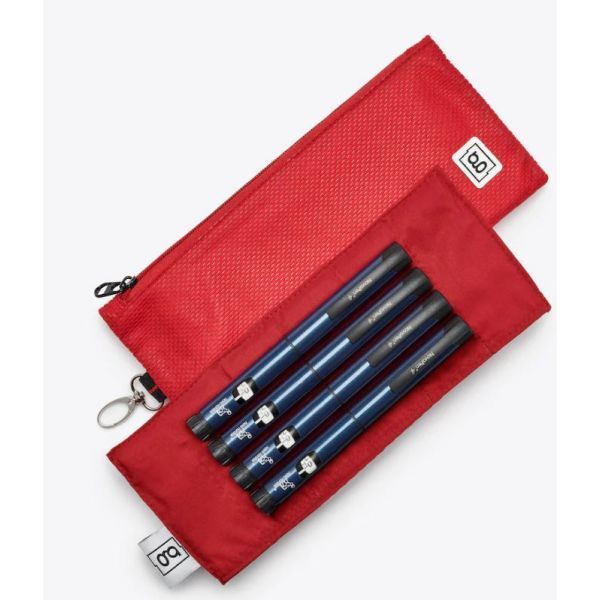 Glucology Insulin Cooling Bag Zip Wallet Red