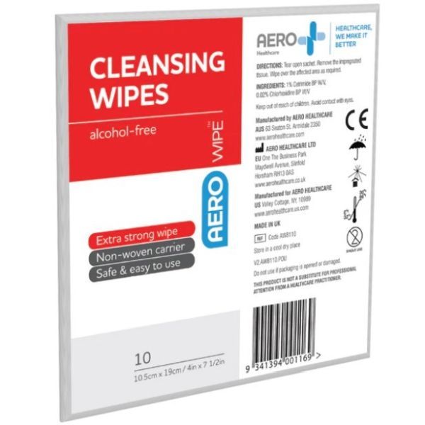 Aerowipe Antiseptic Wipe Alcohol Free Packet 10