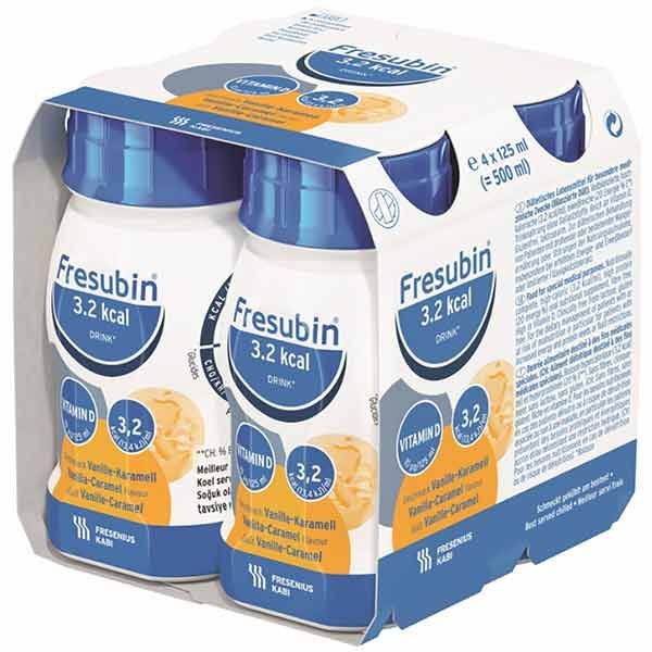Fresubin 3.2kcal Drink Vanilla Caramel 125mL Easybottle Pack 4