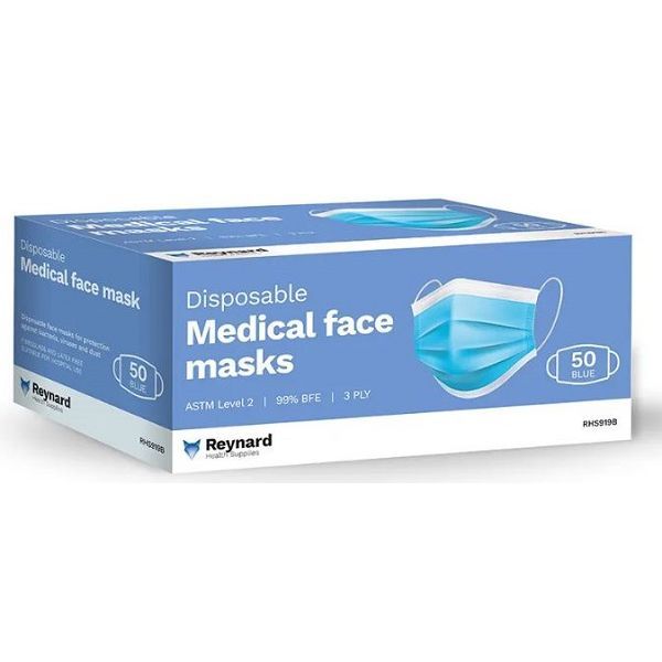 Level 2 Face Mask Earloop Box of 50 Blue