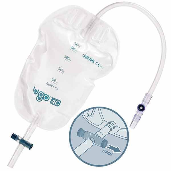 Ugo Community Leg Bag long-tube T Tap 500ml Box 10